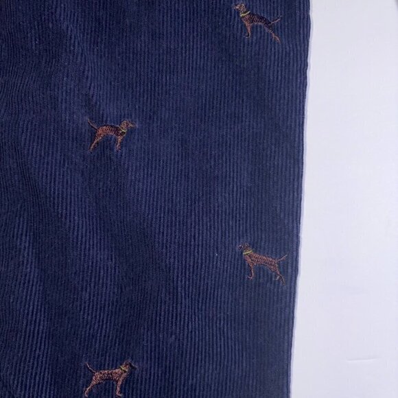 Hartstrings Embroidered Navy Corduroy Pants with Chocolate Lab Dog - size 6 - Picture 2 of 9